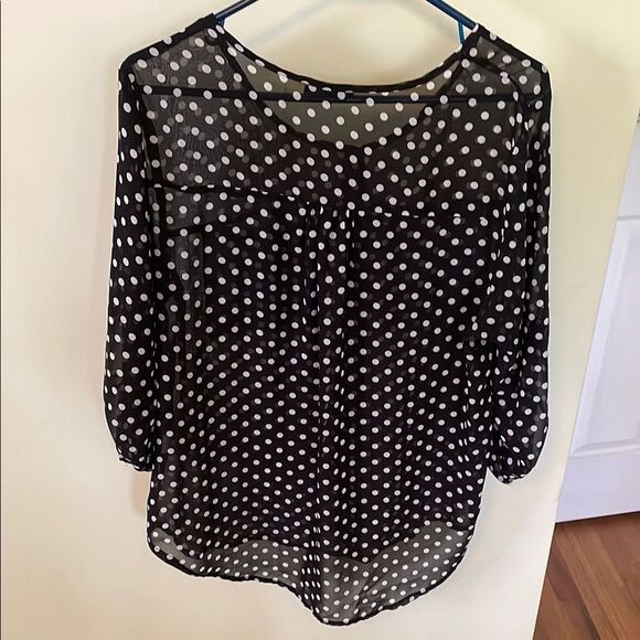 Papermoon Stitch Fix Women’s 3/4 Sleeve Roll Tab Blouse Top with Pockets - Picture 5 of 7